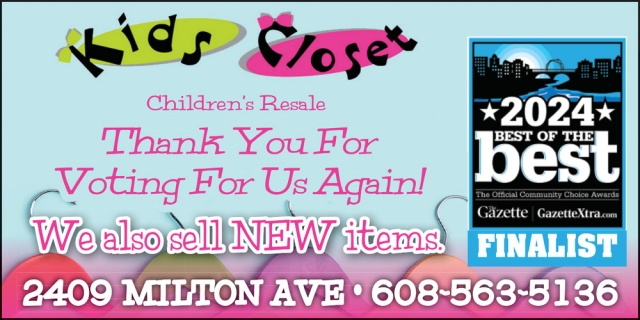 We Also Sell New Items, Kids Closet, Janesville, WI