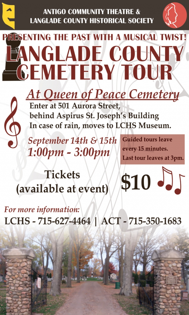 Guided Tours, Langlade County Cemetery Tour (September 14 & 15, 2024)