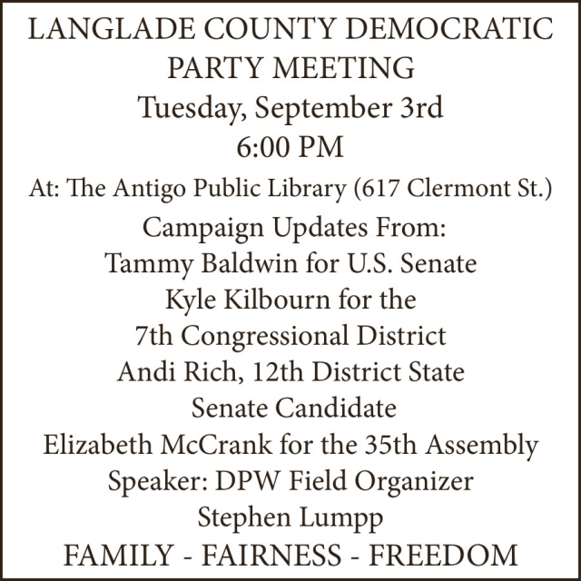 Meeting, Langlade County Democratic Party Meeting (September 3, 2024)