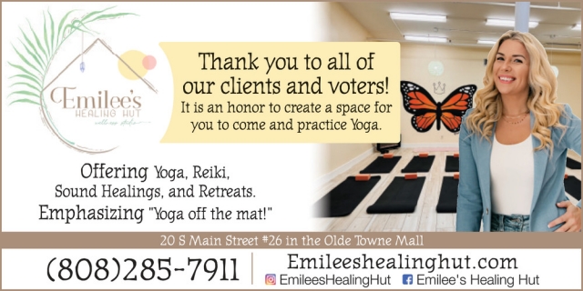 Offering Yoga, Reiki, Sound Healings, Emilee's Healing Hut Wellness