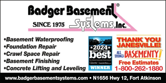 Basement Waterproofing, Badger Basement Systems, Inc