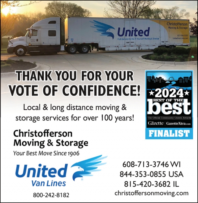 Moving & Storage Services, Christofferson Moving & Storage, Beloit, WI