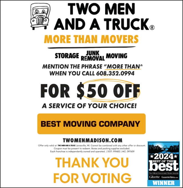 More Than Movers, Two Men & A Truck, Janesville,, WI