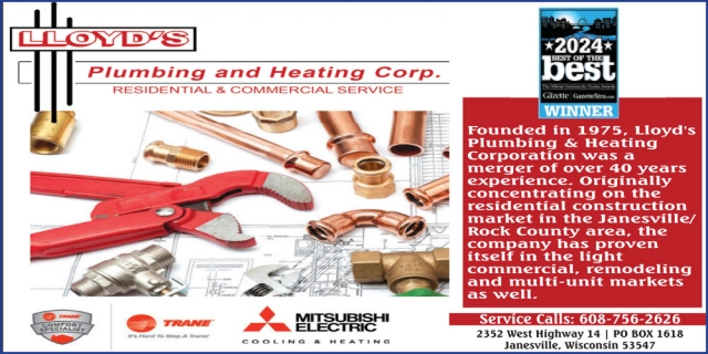 Plumbing Services, Lloyd's Plumbing & Heating Corp., Janesville, WI