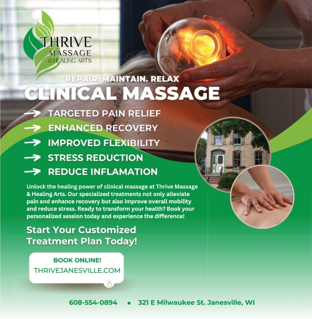 Clinical Massage, Thrive Massage & Healing Arts, Janseville, WI