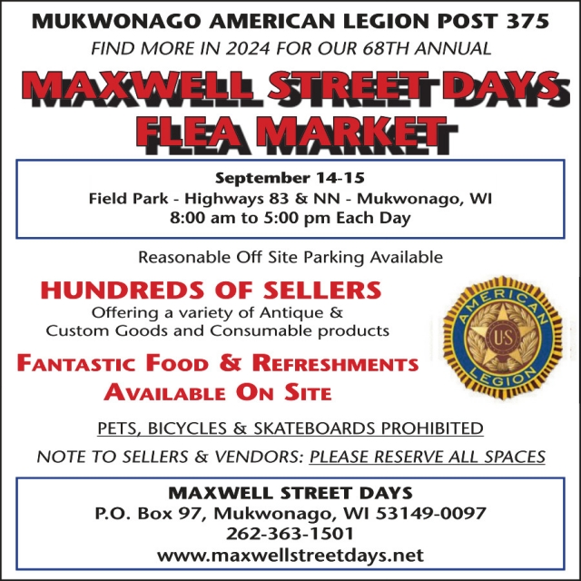 Maxwell Street Days Flea Market, Mukwonago American Legion Post 375, Mukwonago, WI