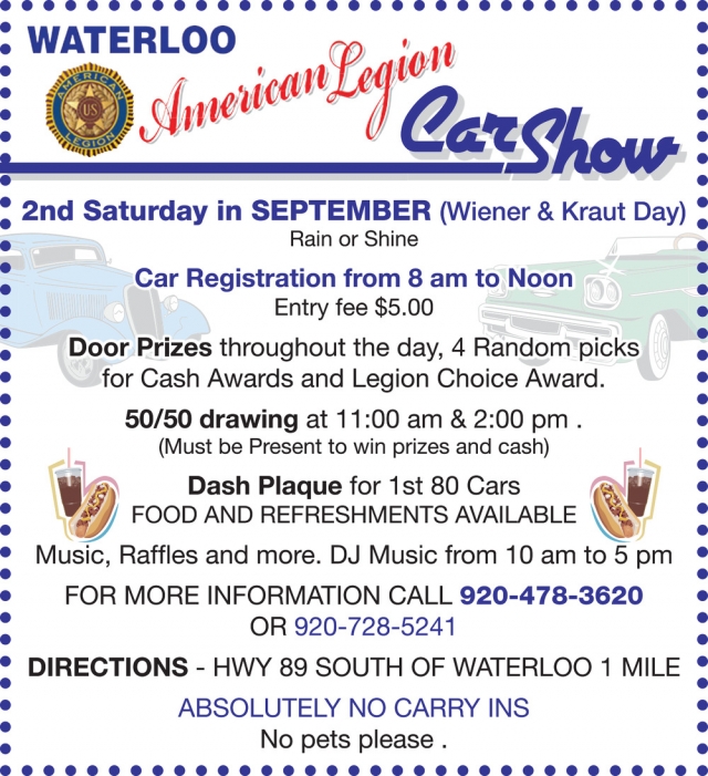 Car Show, Waterloo American Legion Car Show (September 14, 2024