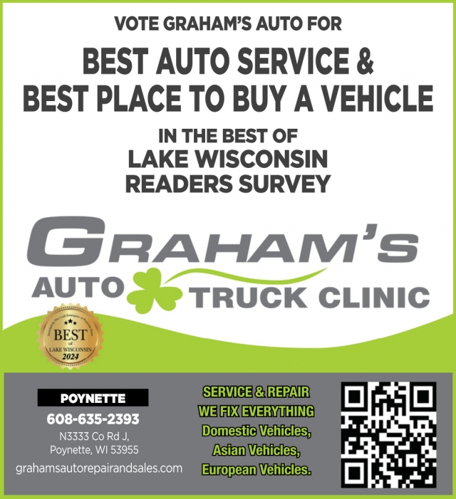 Best Auto Service & Best Place to Buy a Vehicle, Graham's Auto & Truck Clinic, Poynette, WI