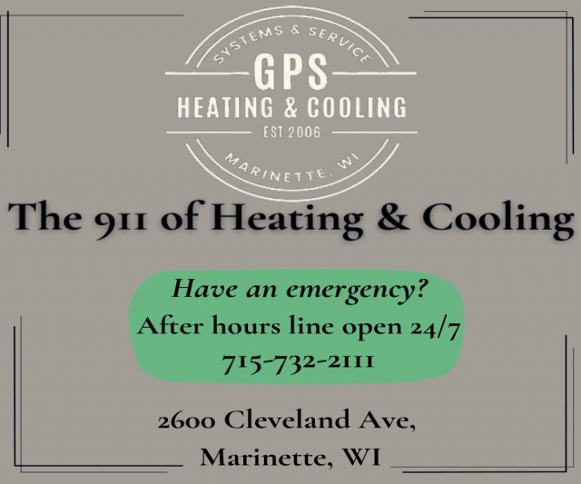 Heating & Cooling Services, GPS Heating & Cooling, Marinette, WI