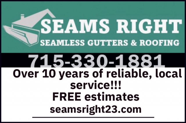 Seamless Gutters & Roofing, Seams Right, Marinette, WI