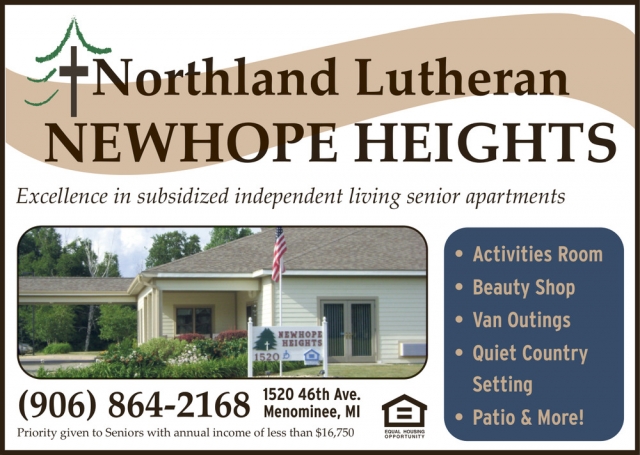 Excellence in Subsidized Independent Living Senior Apartments, Northland Lutheran Newhope Heights