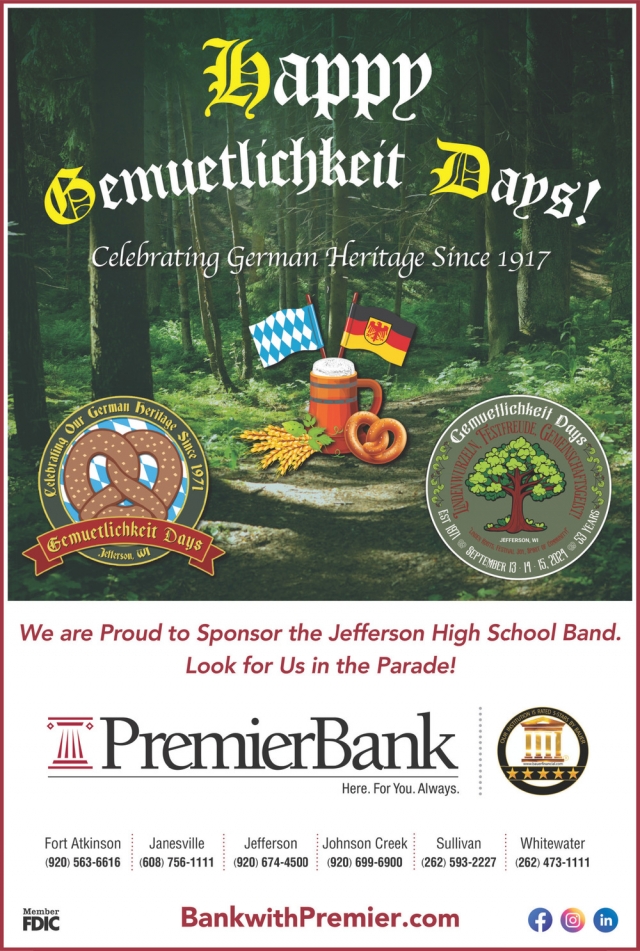 Celebrating German Heritage, PremierBank, Fort Atkinson, WI