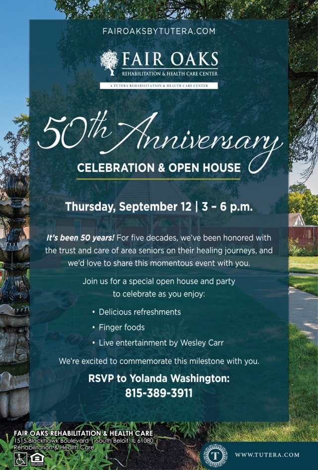 50th Anniversary, Fair Oaks Rehabilitation & Healthcare Center, South Beloit, IL