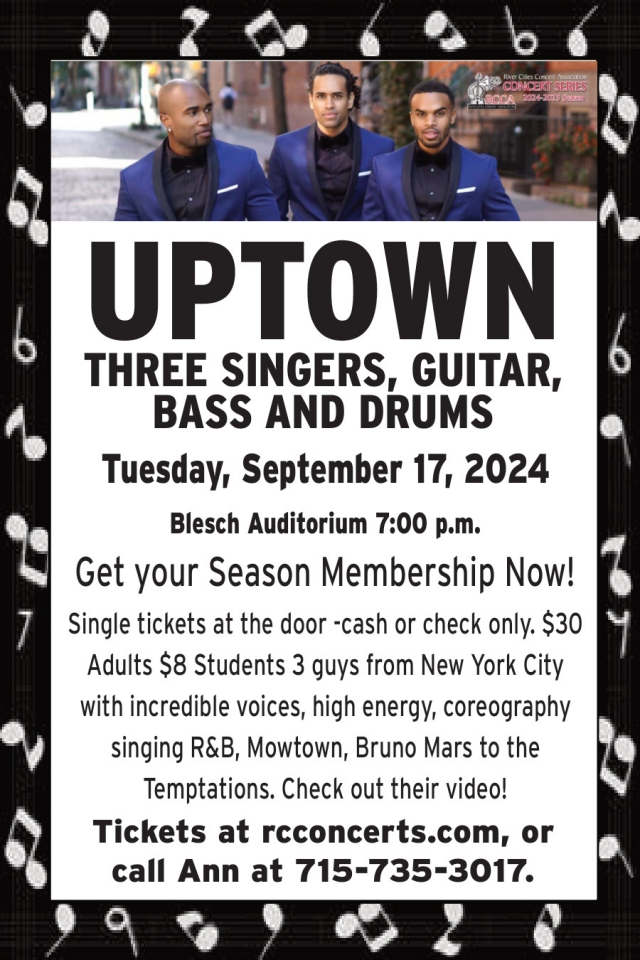 Get Your Season Membership Now!, Uptown Three Singers, Guitar, Bass and Drums (September 17, 2024)