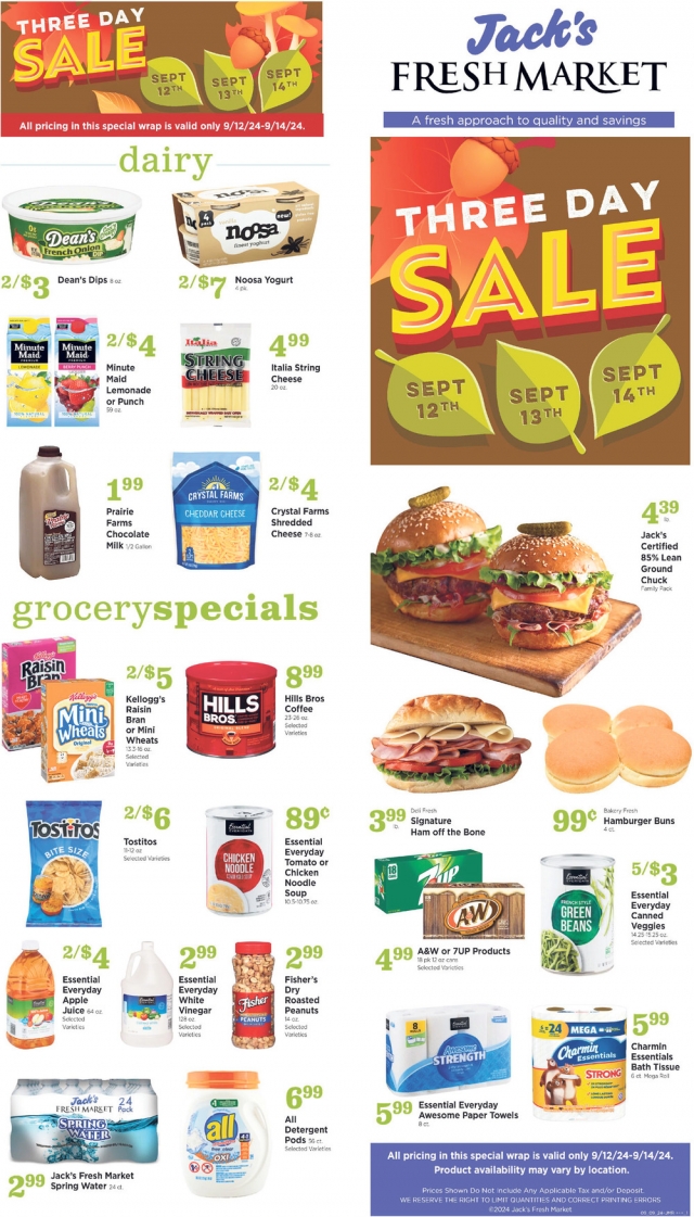 Three Day Sale, Jack's Fresh Market, Marinette, WI