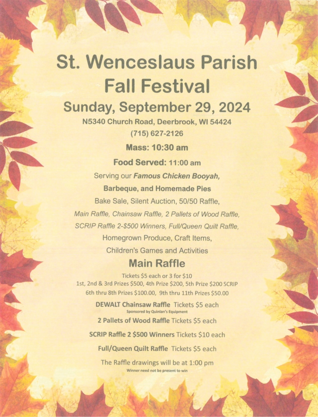 Fall Festival, St. Wenceslaus Parish Fall Festival (September 29, 2024)