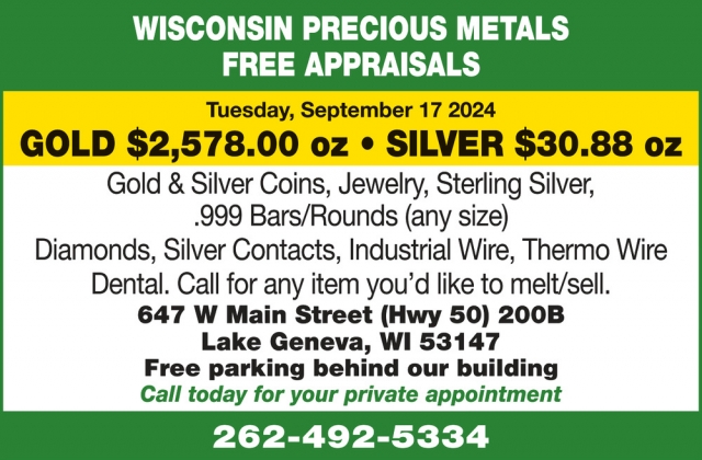 Gold & Silver Coins, Wisconsin Precious Metals Refinishing Services, Lake Geneva, WI