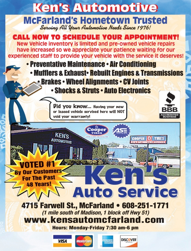 Preventative Maintenance, Ken's Automotive Services, Mcfarland, WI