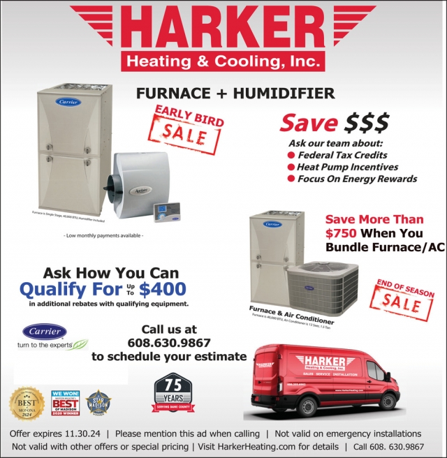 Furnace + Humifidier, Harker Heating & Cooling, Inc, Madison, WI