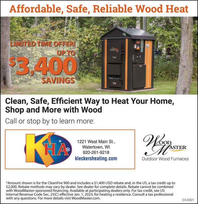 Affordable, Safe, Reliable Wood Heat, Klecker's Heating & Air Conditioning, Watertown, WI