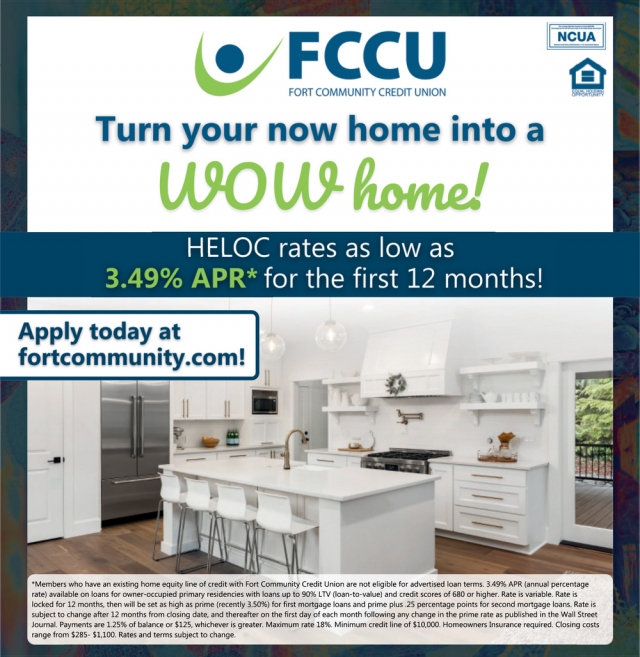 Turn Your Now Home Into a WOW Home!, Fort Community Credit Union, Fort Atkinson, WI