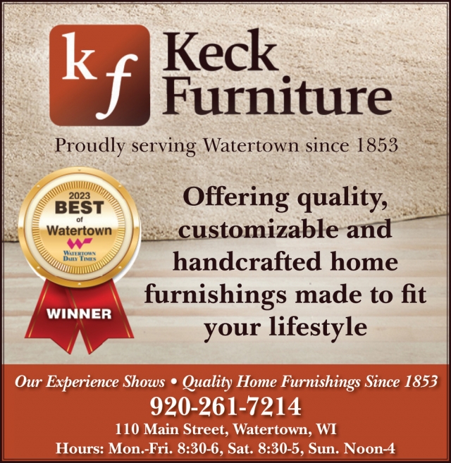 Customizable and Handcrafted Home Furnishings, Keck Furniture, Watertown, WI