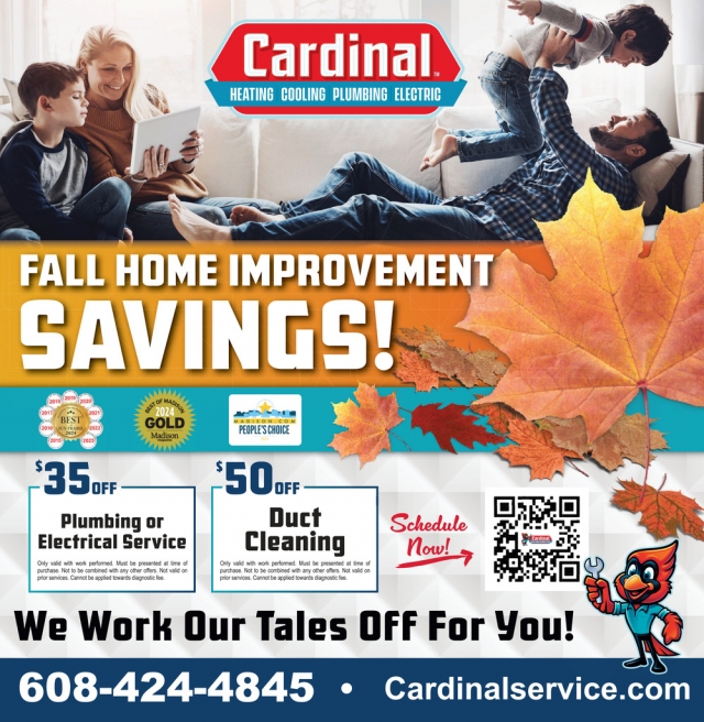 Fall Home Improvement Savings!, Cardinal Heating & Air Conditioning, Sun Prairie, WI