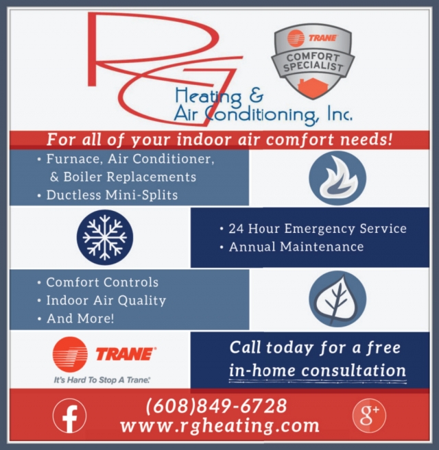 Furnace, Air Conditioner & Boiler Replacements, R.G. Heating & Air Conditioning, Inc., Waunakee, WI