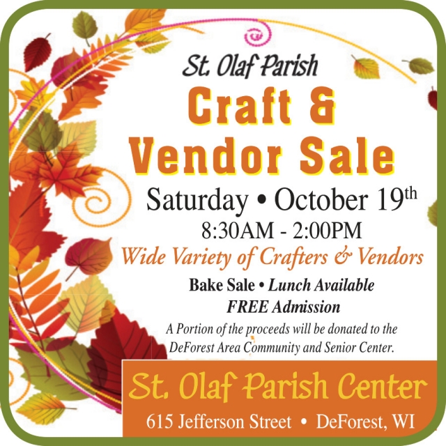 Craft & Vendor Sale, St. Olaf Parish Center