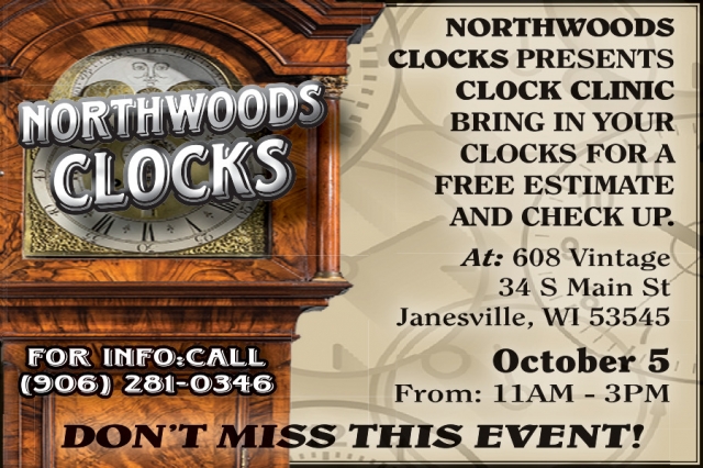 A Clock Clinic, Northwoods Clocks, Beloit, WI