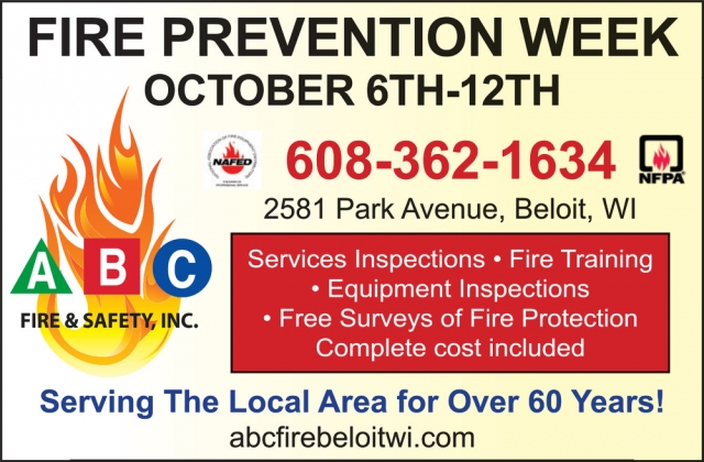 Fire Prevention Week, ABC Fire & Safety, Inc., Beloit, WI