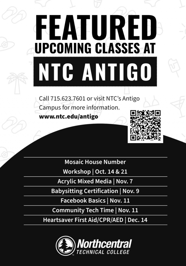 Featured Upcoming Classes, NorthCentral Technical College - Antigo, Wausau, WI