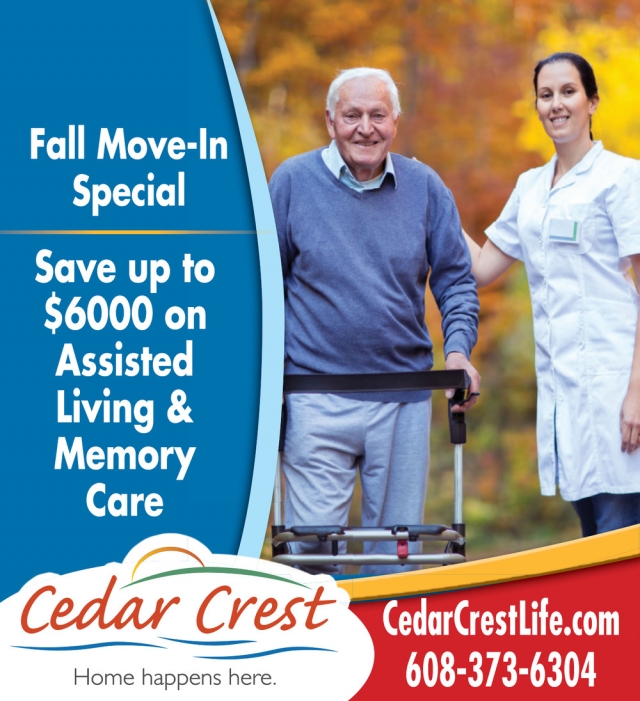 Fall Move-In Special, Cedar Crest Health Care, Janesville, WI