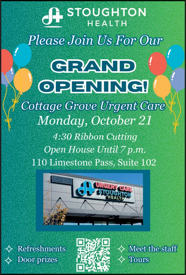 Grand Opening!, Stoughton Hospital, Stoughton, WI