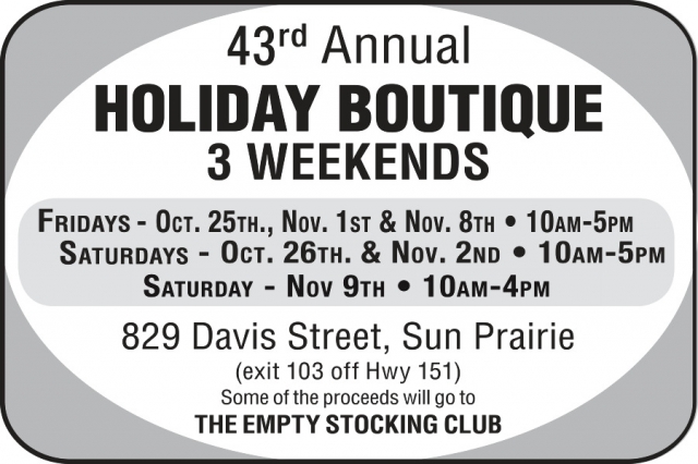 Holiday Boutique, 43rd Annual Holiday Boutique