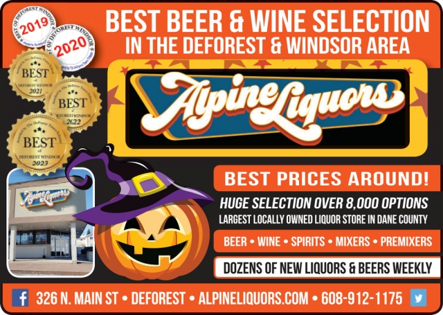 Best Beer & Wine Selection, Alpine Liquors, Deforest, WI