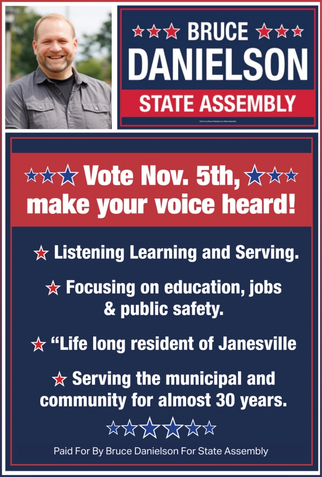 State Assembly, Bruce Danielson, Janesville, WI