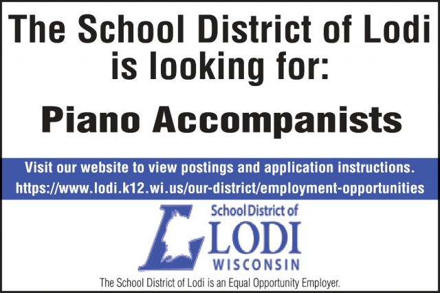 Piano Accompanists, School District of Lodi, Lodi, WI