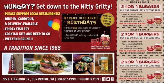 Hungry? Get Down to The Nitty Gritty!, Nitty Gritty, Sun Prairie, WI