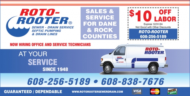 Sewer - Drain Service, Roto-Rooter - Mcfarland