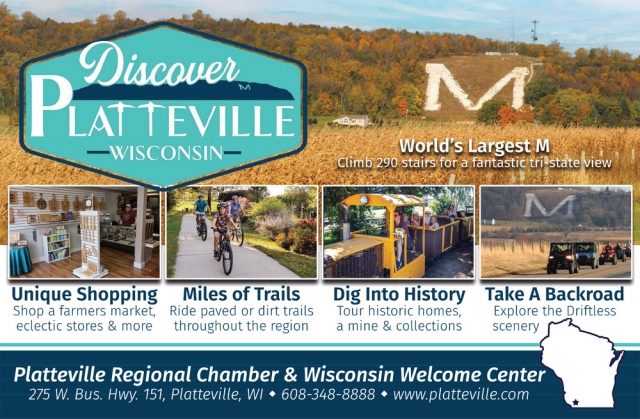 Discover Platteville, Platteville Regional Chamber, Platteville, WI