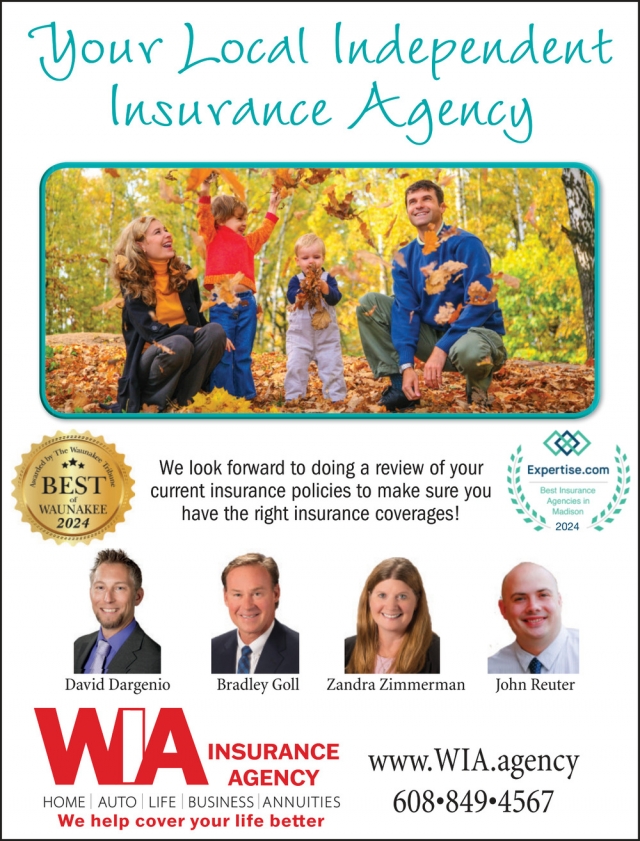 Your Local Independent Insurance Agency, WIA Insurance, Waunakee, WI