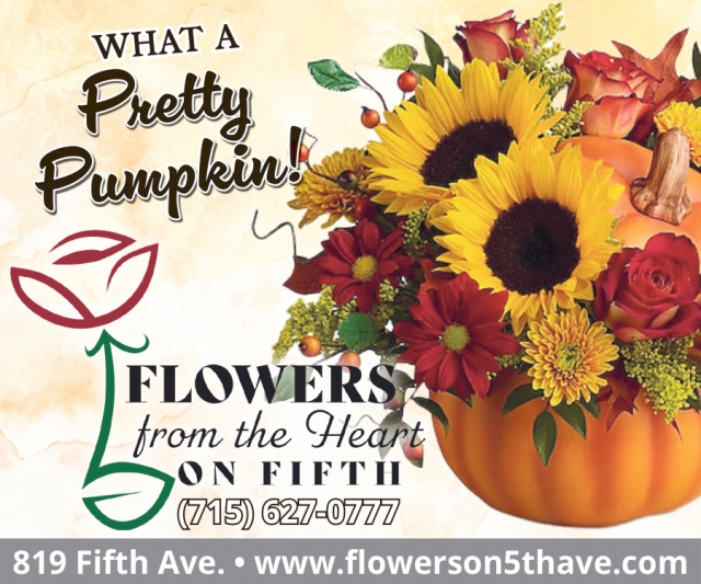 What a Pretty Pumpkin!, Flowers From the Heart of Fifth, Antigo, WI