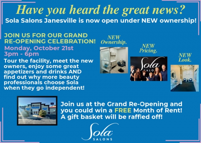 Have You Heard the Great News?, Sola Salons, Janesville, WI