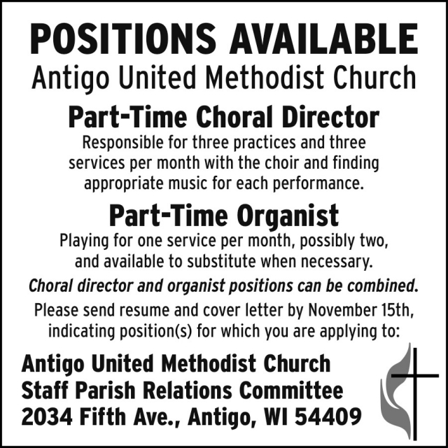 Choral Director, Antigo United Methodist Church