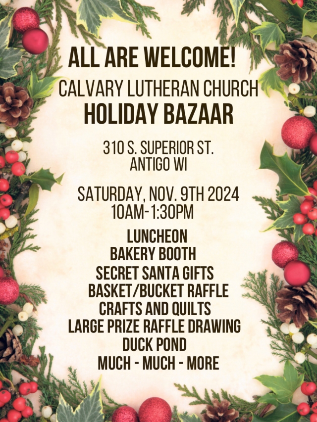 Holiday Bazaar, Calvary Lutheran Church Holiday Bazaar (November 9, 2024)