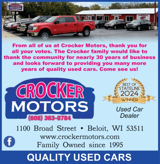 Quality Used Cars, Crocker Motors, Beloit, WI