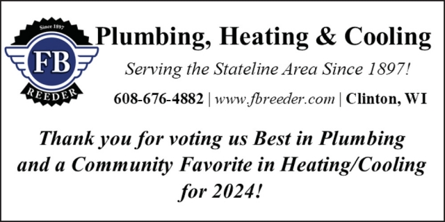 Plumbing, Heating & Cooling, F.B. Reeder Corp., Clinton, WI