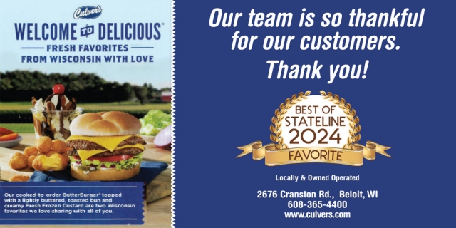 Best of Stateline 2024, Culver's of Beloit, Beloit, WI