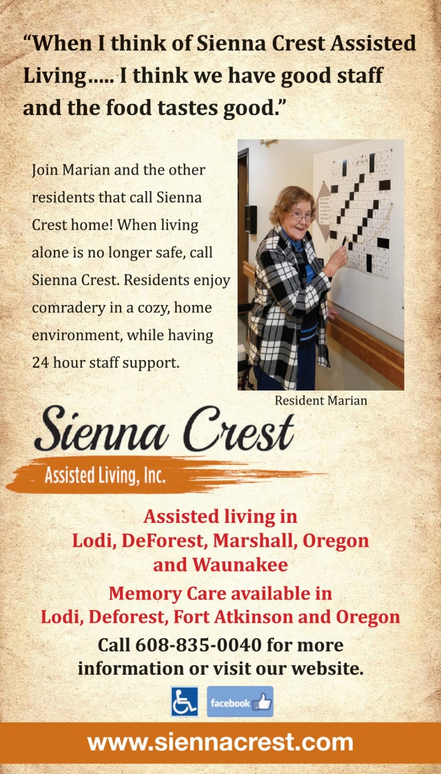 Assisted Living, Sienna Crest Assisted Living, Inc, Darlington, WI